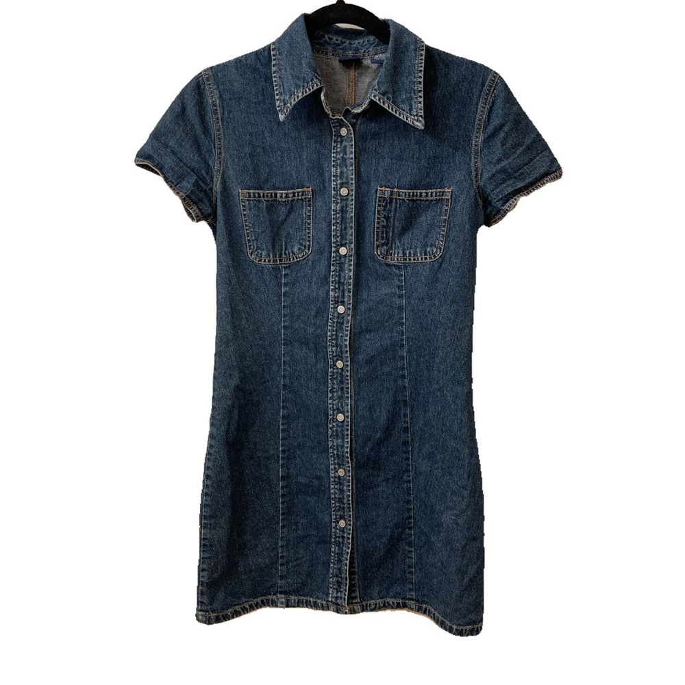 Vintage gap denim button down dress🤍💙